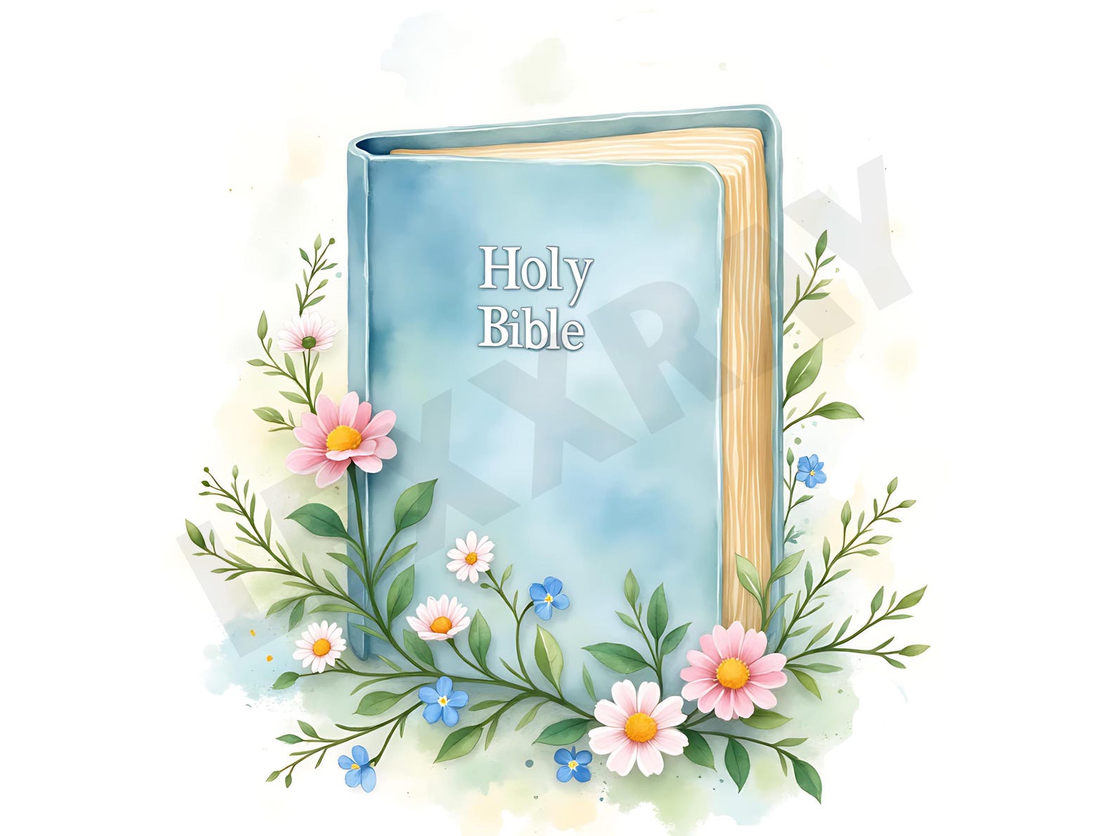 Floral Bible Clipart Bundle: Flower Adorned Bibles (JPG Instant ...