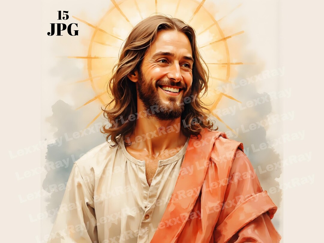 Watercolor Jesus Christ Clipart, Christian JPG Illustrations (digital ...