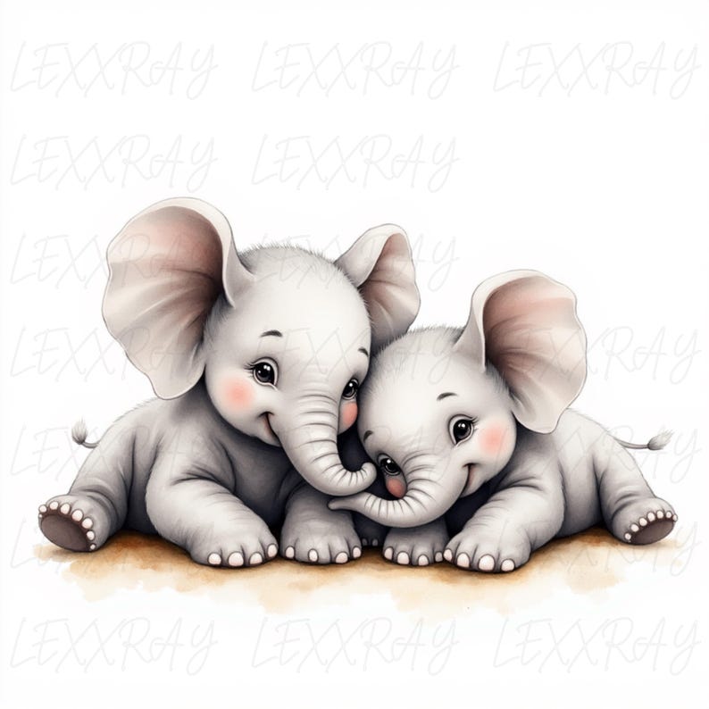 Safari Animals Clipart Bundle – Watercolor Jungle Animals JPG, Lion ...