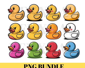 Cartoon Quietscheentchen PNG Clipart Bundle (digitaler Download)