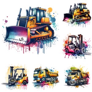 Trucks Clip Art PNG, Truck Clipart, Construction Clipart, Watercolor Truck PNG, Dump Truck PNG, Trucks Clipart Bundle, png