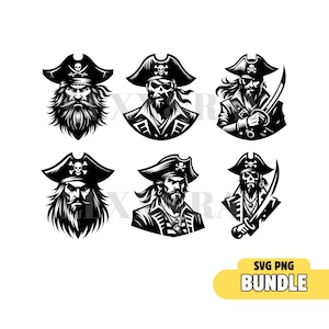 Pirate Clipart | 6 High-Quality JPGs & SVG&#39;s |  Pirates Clipart Bundle | Pirate Art | Printables