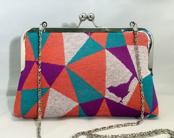 Geometric Jacquard Clutch Purse