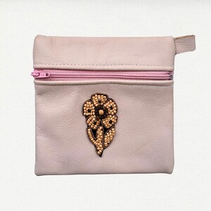 ROSITA MONEDERO - zipper coin pouch mini bag small purse multi use  cute coquette mexican aesthetic gift made of genuine leather