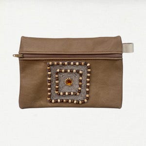 CAFÉ MONEDERO - Reißverschluss Münzbeutel Minitasche kleine Geldbörse Mehrzwecktasche niedlich kokett mexikanisches ästhetisches Geschenk aus echtem Leder