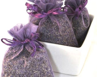 Fields of Lavender Handmade Sachet - flower bud, scented, purple organza bag, wedding shower favor, home closet fragrance, scent drawer,gift