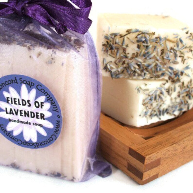 Jabón artesanal de proceso en frío Fields of Lavender, 113 g (4 oz), aroma floral, natural, vegano, aceite esencial, aceite de palma sostenible, fragante, regalo imagen 2