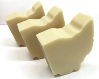 Sweet Home Ohio Handmade Cold Process Soap Bars - state of Ohio shaped, scented, tourist, vegan, sustainable palm oil, asst scents, unisex