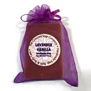 Lavender Vanilla Handmade Cold Process Soap Bar, 4oz - Floral, Purple ...
