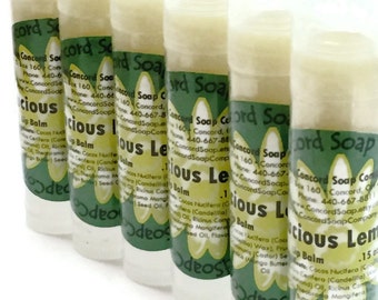 Bálsamo labial artesanal Luscious Lemon: sabor cítrico, vegano, natural, sin azúcar, hidratante, regalo para adolescentes y preadolescentes.