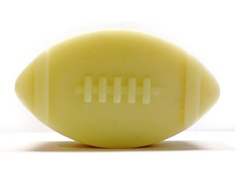 Leather Handmade Cold Process Soap Bar - football shaped, sports, natural, sustainable palm oil