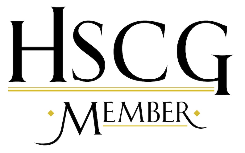 May include: Black and gold logo with the text "HSCC" and "MEMBER" underneath.