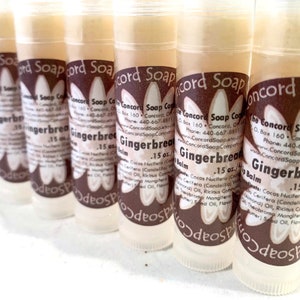 Gingerbread Handmade Lip Balm Stick - seasonal flavor, vegan, natural, unsweetened, moisturize, moisturizing, teen tween gift,tube, stocking