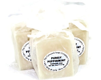 Jabón de menta pura hecho a mano, proceso en frío, 4 oz, aroma a menta, natural, vegano, aceite de palma sostenible, fragante, unisex, regalo para ella o para él