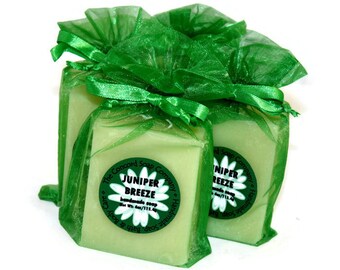 Juniper Breeze Handmade Cold Process Soap Bar, 4oz - fresh scent, natural, vegan, sustainable palm oil, fragrant, unisex,gift for her or him