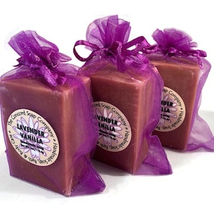 Lavender Vanilla Handmade Cold Process Soap Bar, 4oz - Floral, Purple ...