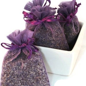 Fields of Lavender Handmade Sachet - flower bud, scented, purple organza bag, wedding shower favor, home closet fragrance, scent drawer,gift
