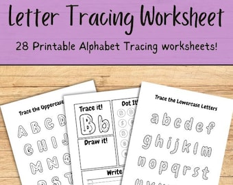 Alphabet Tracing Worksheets: Early Learning Handwriting Practice (Digital Download)