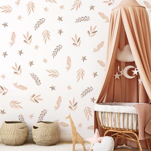 Boho Leaves Wall Decals: Removable Nursery & Playroom Decor