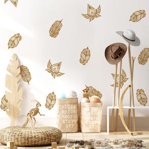 Boho Leaves Wall Decals: Removable Nursery & Playroom Decor
