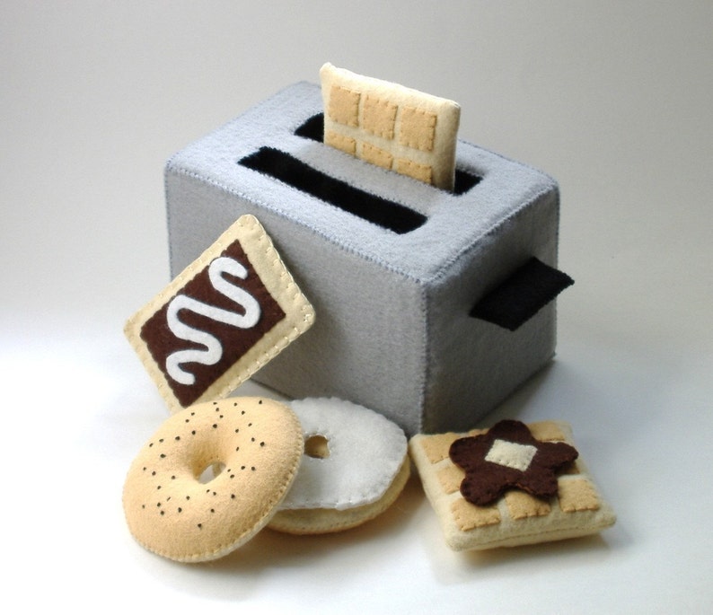 Felt Food Toaster PDF Pattern toaster Bagel Cream Cheese Etsy