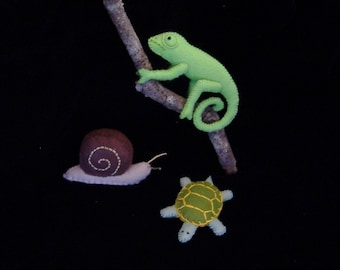 Slimy Snail Crawling Chameleon and Tranquil Turtle PDF Toy Pattern