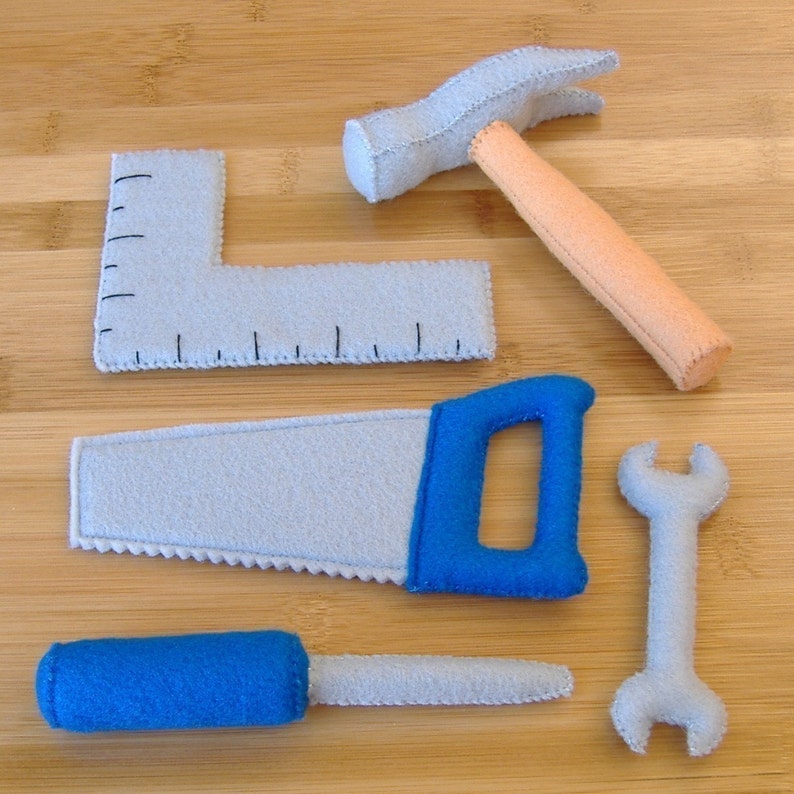 Tool Box and Tool Set Felt Toy PDF Pattern Hammer, screwdriver, saw, square, wrench image 5