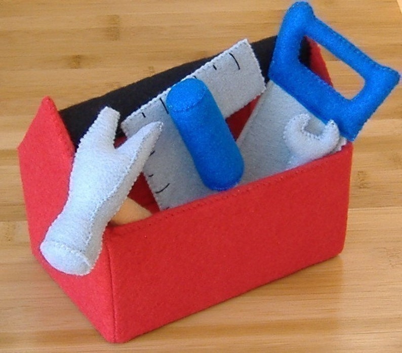 Tool Box and Tool Set Felt Toy PDF Pattern Hammer, screwdriver, saw, square, wrench image 4