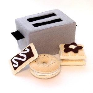 Felt Food Toaster PDF Pattern Toaster, Bagel, Cream Cheese, Toaster Pastry, Waffle, Syrup and Butter image 2