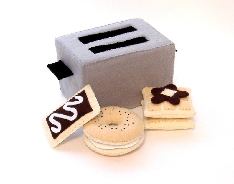 Felt Food Toaster PDF Pattern Toaster, Bagel, Cream Cheese, Toaster Pastry, Waffle, Syrup and Butter image 2