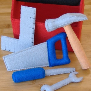 Tool Box and Tool Set Felt Toy PDF Pattern Hammer, screwdriver, saw, square, wrench image 3