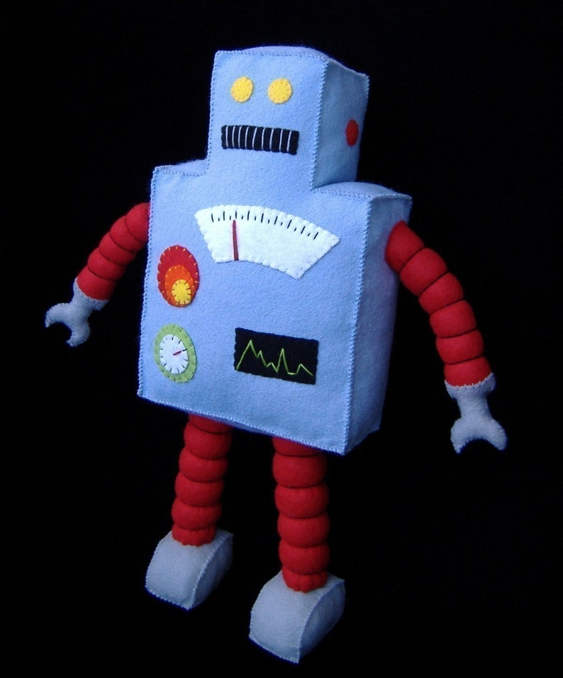 Retro Robot Plushie DIY Felt Doll PDF Pattern image 3