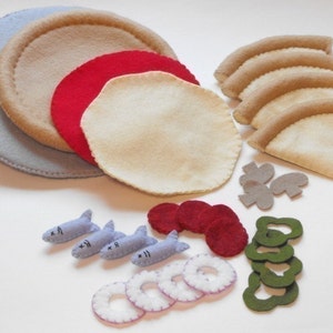 Felt Food PDF Pattern DIY Pizzeria Fun Pizza, Slices, Pan, Chicken Wings, Breadsticks and Pizza Toppings image 2