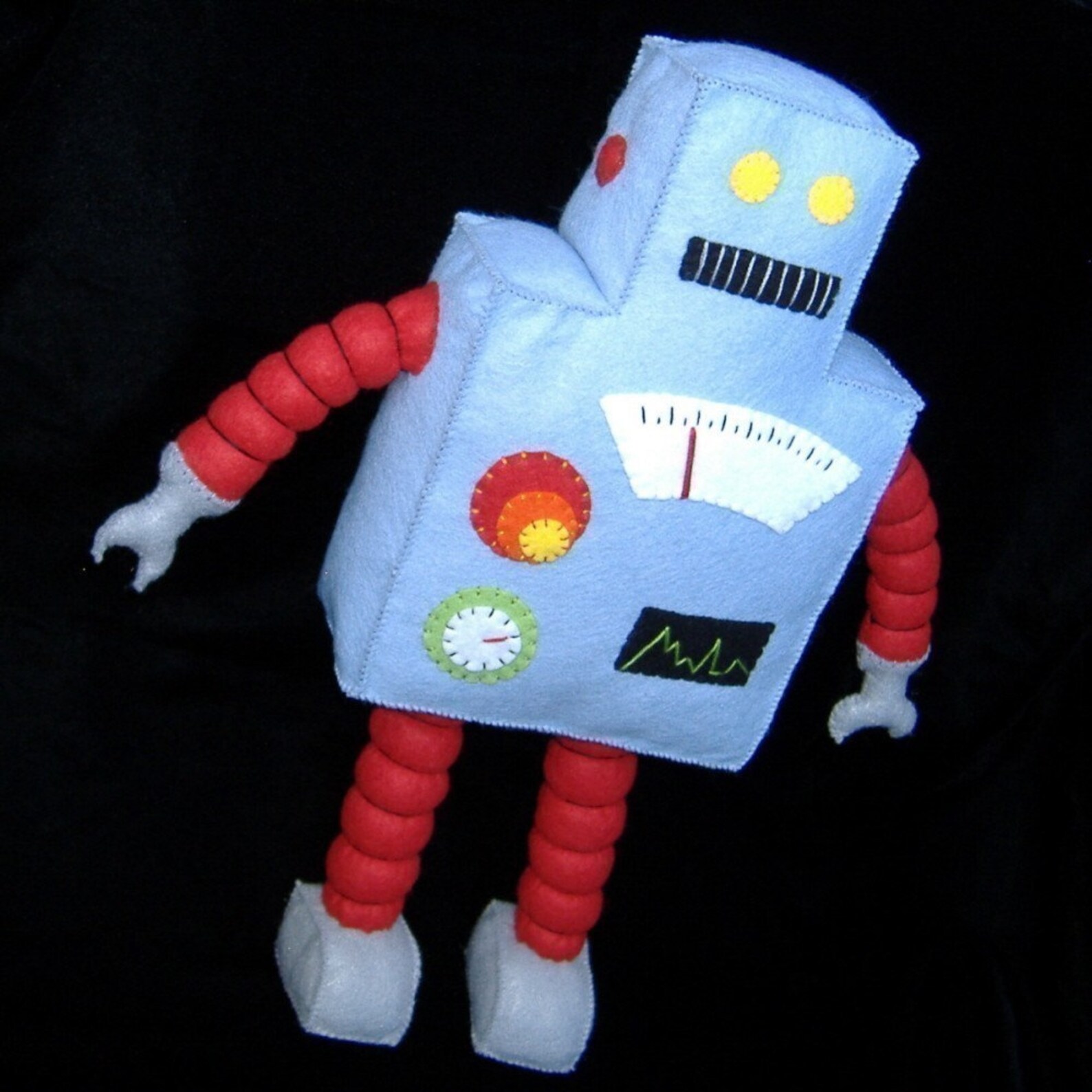 Retro Robot Plushie DIY Felt Doll PDF Pattern Etsy
