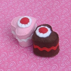 Valentine Sweets Felt Food PDF Pattern Box Chocolates, Lollipop, Heart Petit Fours Cakes, Sandwich Cookie image 5