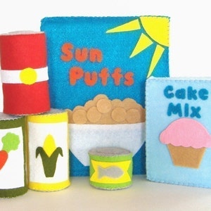 Felt Food Boxes and Canned Goods PDF Pattern image 1