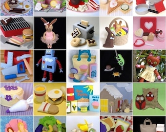 10 PDF Patterns  of Your Choice- Felt Food, Toys and Dolls