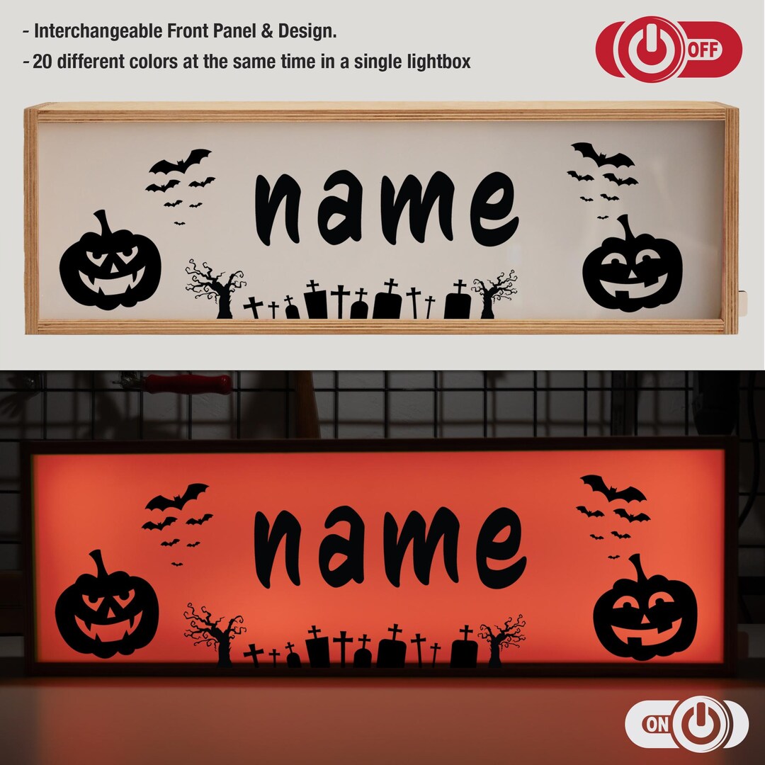 Halloween Party Customizable Name Led Box, Trending Personalized Kids ...
