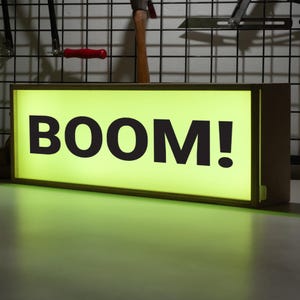 Custom Made Light Box: Halloween Party Decor Sign, BOOM