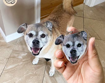 Benutzerdefinierte Hundefoto-Schlüsselanhänger, personalisierter Hundefoto-Schlüsselanhänger, Katzen-Schlüsselanhänger, Katzen-Erinnerungsgeschenk, Katzen-Schlüsselanhänger, Weihnachtsgeschenk für Katzenliebhaber