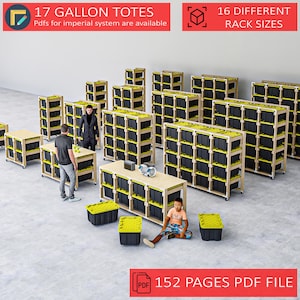 17 Gallon Tote Storage Rack Plans, DIY Garage Storage Plans, Garage Storage Shelf Plans, 17 Gallon Tote Rack Plans, Tote Storage Bin Plans