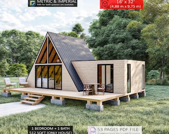 Progetti per casetta a forma di A 16x32, Tiny House fai da te (download PDF)