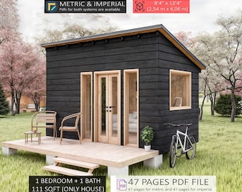 Kleine Hütten-Pläne 20 x 30, kleine Haus-Pläne, DIY Cottage (PDF)