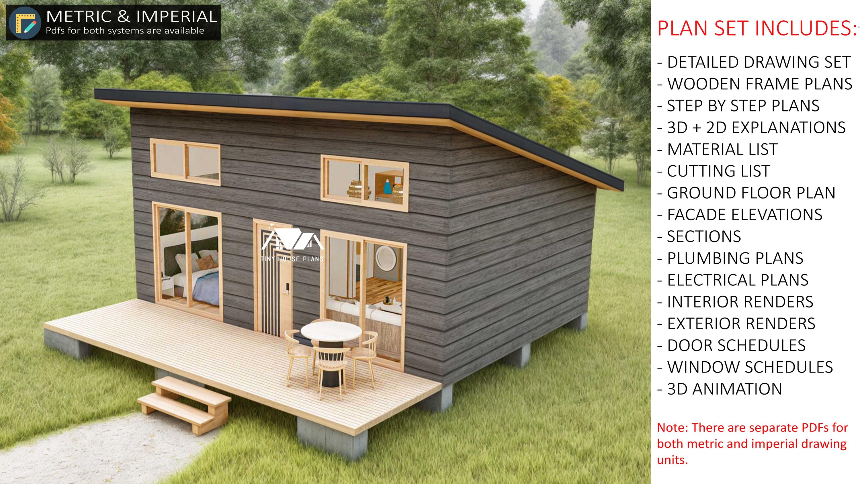 Tiny Cabin House Plans 18 X 24, Small Cottage Plans, Tiny House Plans ...