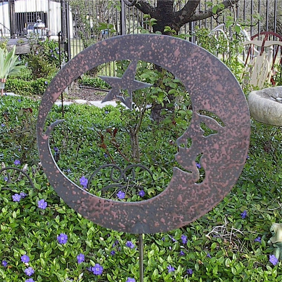 Bright Night Moon Garden art Etsy