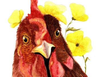 Chicken Little-Watercolor print