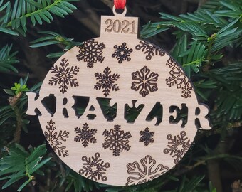 Custom Name Wooden Ornaments