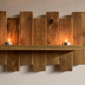 Floating wall shelf made from recycled scaffolding planks, recycled wood wall shelf, entryway decoration, rustic wooden wall shelf, rustic country house decoration
