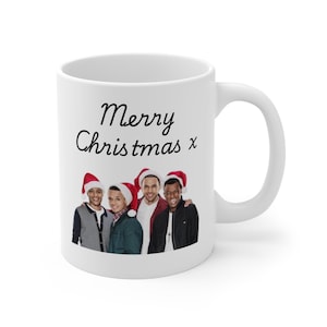 JLS Merry Christmas Mug, Funny Xmas Gifts for JLS Fans, X Factor, Fun Christmas Presents for Her, One Direction