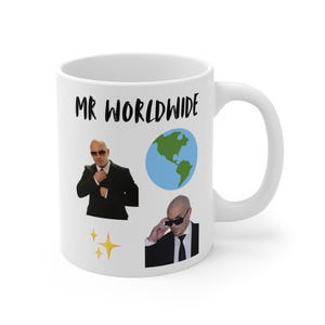 Pitbull Mr Weltweit Zitat Becher, doppelseitig, lustige Tassen, Dale, lustige Geschenke für Pitbull Fans, Pitbull Becher, Spaß Witz Geburtstagsgeschenke